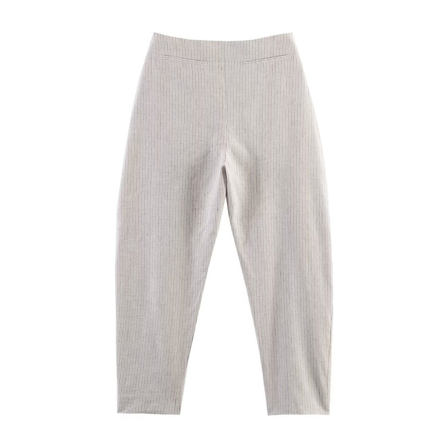 Damen Hochtaillierte Plissee-Hose mit weitem Sitz und schmaler Knöchelpartie Shop Nory