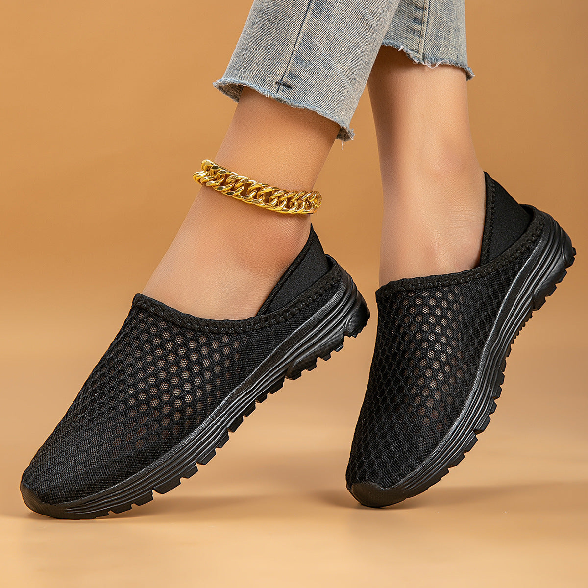 Damen Atmungsaktive Slip-On Freizeitschuhe