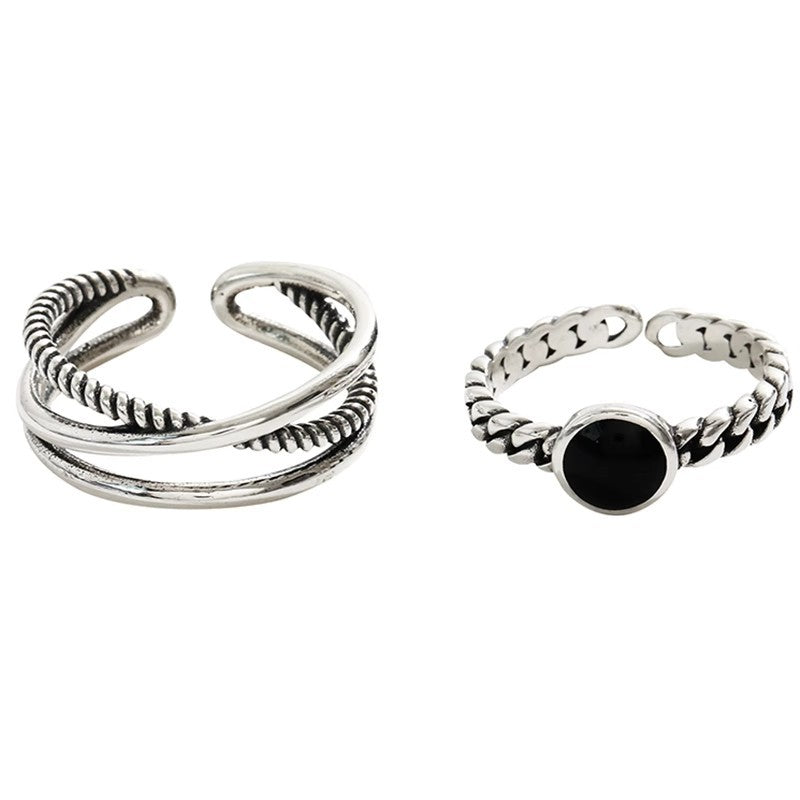 Damen zierlicher, geschlungener Silberring mit eleganter Textur Shop Nory