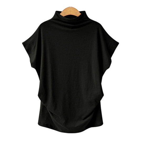 Damen Drapiertes Oversize-Top Stehkragen