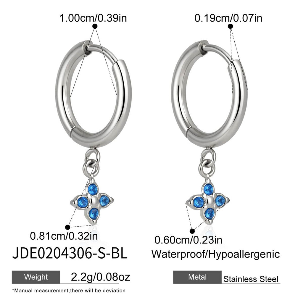 Damen Ohrhänger mit stilvollem Kreuzdesign und funkelnden Zirkonia Shop Nory