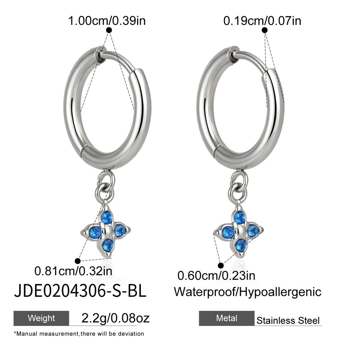 Damen Ohrhänger mit stilvollem Kreuzdesign und funkelnden Zirkonia Shop Nory