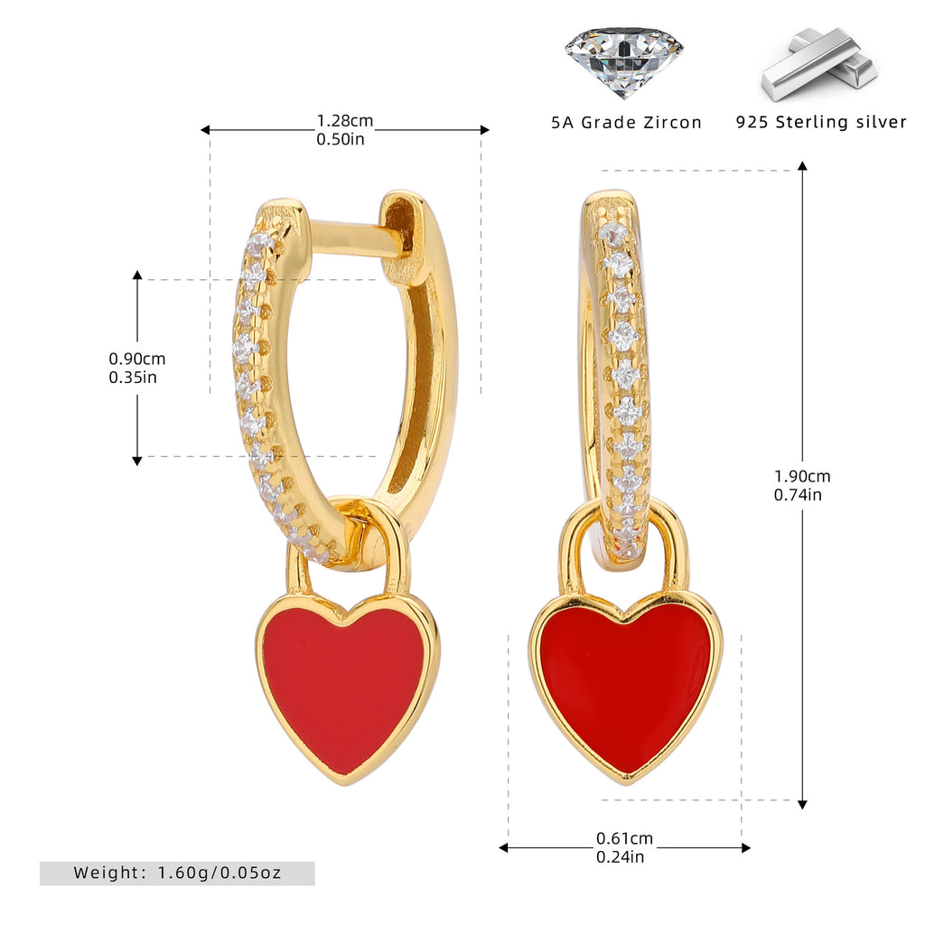 Damen Ohrhänger mit funkelndem Herzanhänger aus hochwertigem 925 Sterling Silber Shop Nory