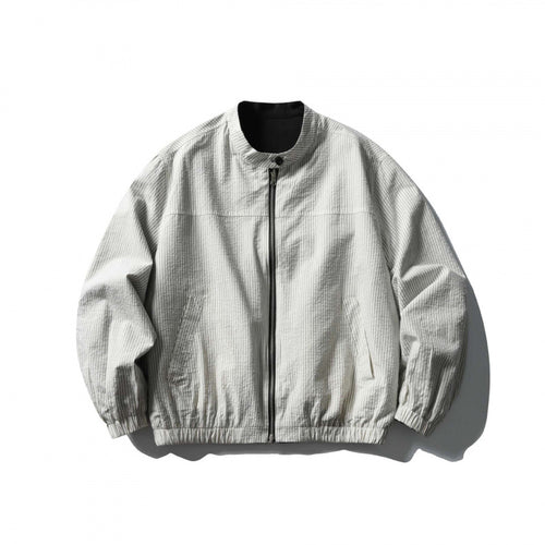 Unisex Leichte Oversize-Bomberjacke aus Strukturstoff mit Stehkragen und elastischem Saum Shop Nory