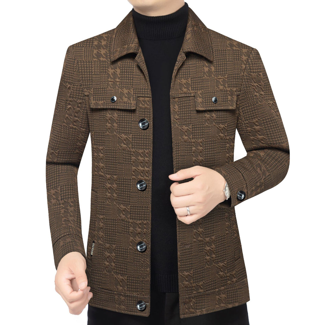 Herren Strukturiertes Overshirt im Glencheck-Relief mit Hemdkragen Shop Nory