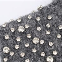 Damen ärmelloses Strickoberteil mit eleganten Perlenverzierungen