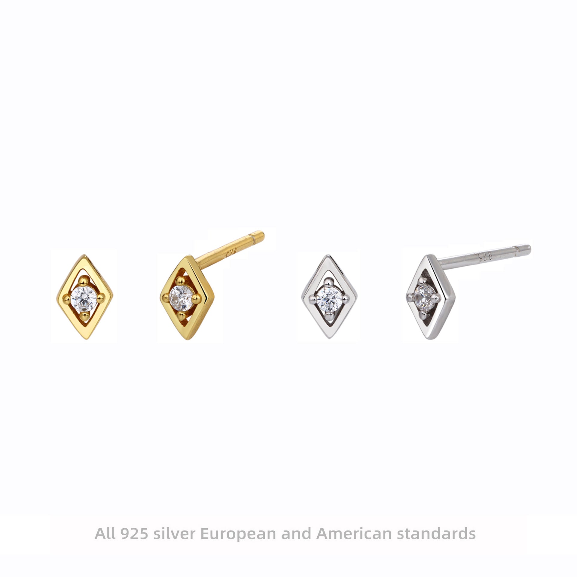 Damen Ohrstecker mit luxuriösem Zirkonakzent aus 925 Sterling Silber Shop Nory