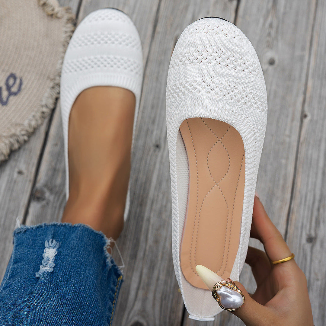 Damen atmungsaktive Strick-Ballerinas