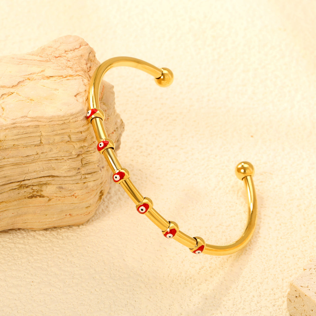 Damen offener Armreif mit einzigartigen Auge-Motiven Shop Nory