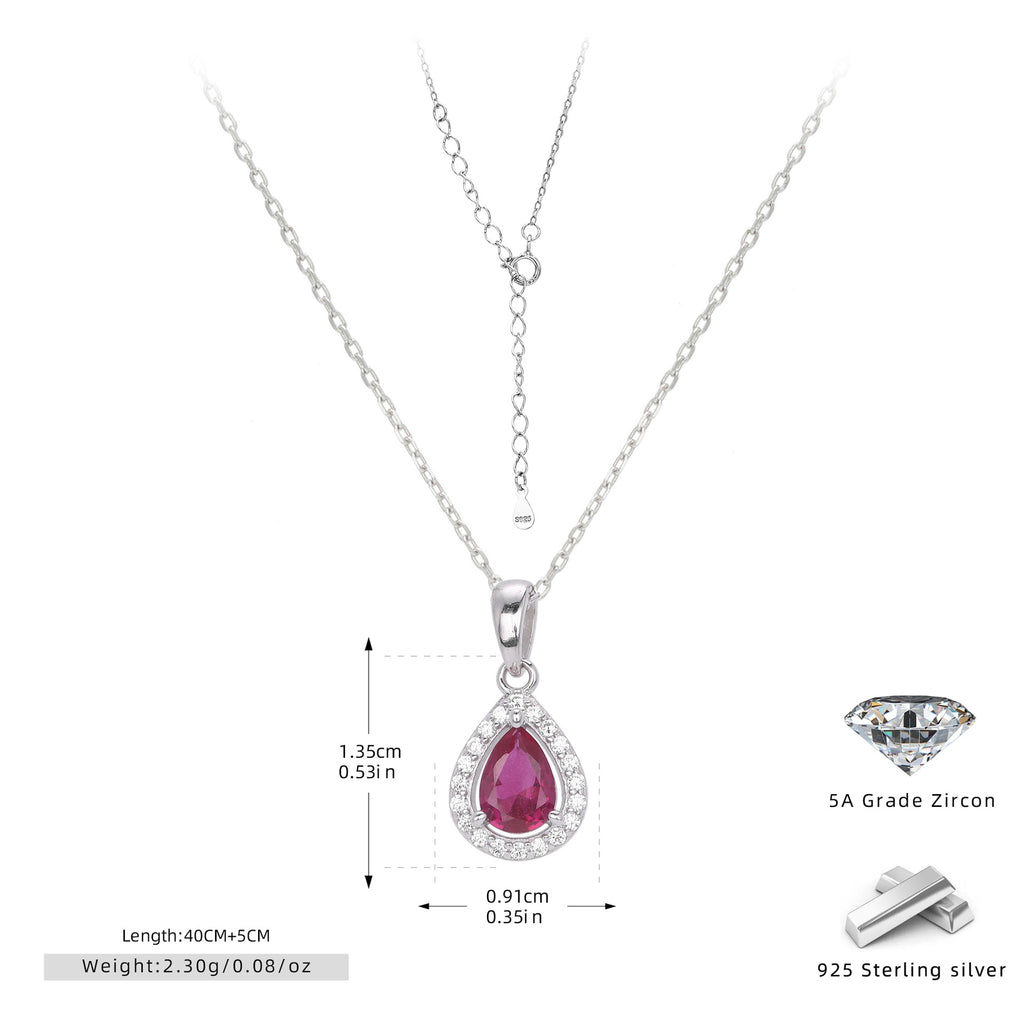 Damen Halskette mit tropfenförmigem Zirkonanhänger aus 925 Sterlingsilber und elegantem Design Shop Nory