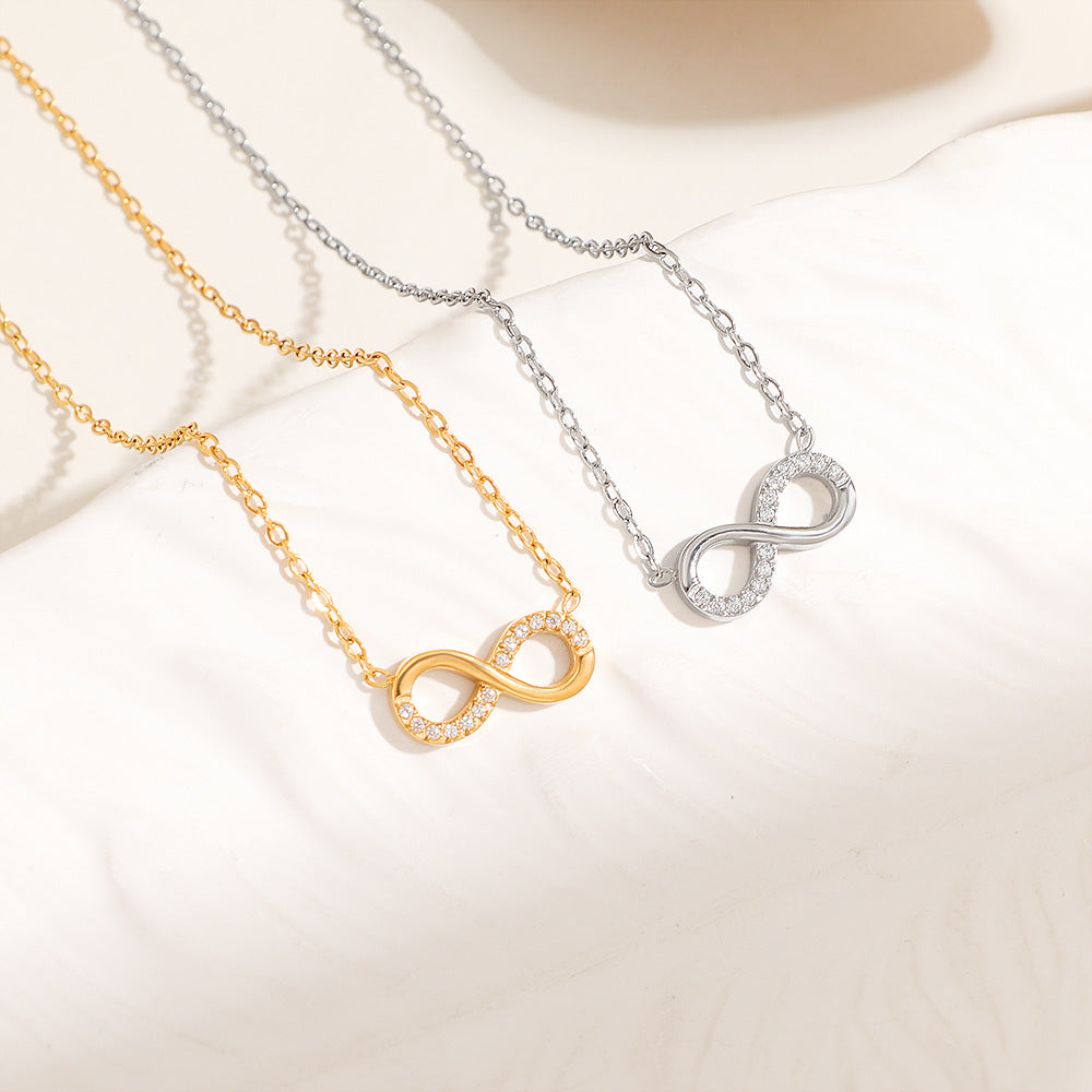 Frauen Sparkling Infinity Anhänger Halskette Shop Nory