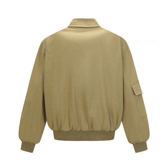Unisex Oversize-Bomberjacke im Utility-Stil mit Reißverschluss, aufgesetzten Klappentaschen und Rippabschluss Shop Nory