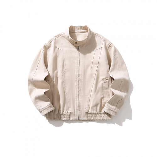 Herren Kurzer Utility-Blouson aus robustem Canvas mit Stehkragen, verdecktem Frontreißverschluss und elastischem Tunnelzugsaum Shop Nory