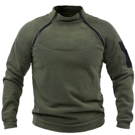 Herren Thermischer Fleece‑Halbzippullover mit Utility‑Ärmeltasche & Schulterreißverschlüssen Shop Nory