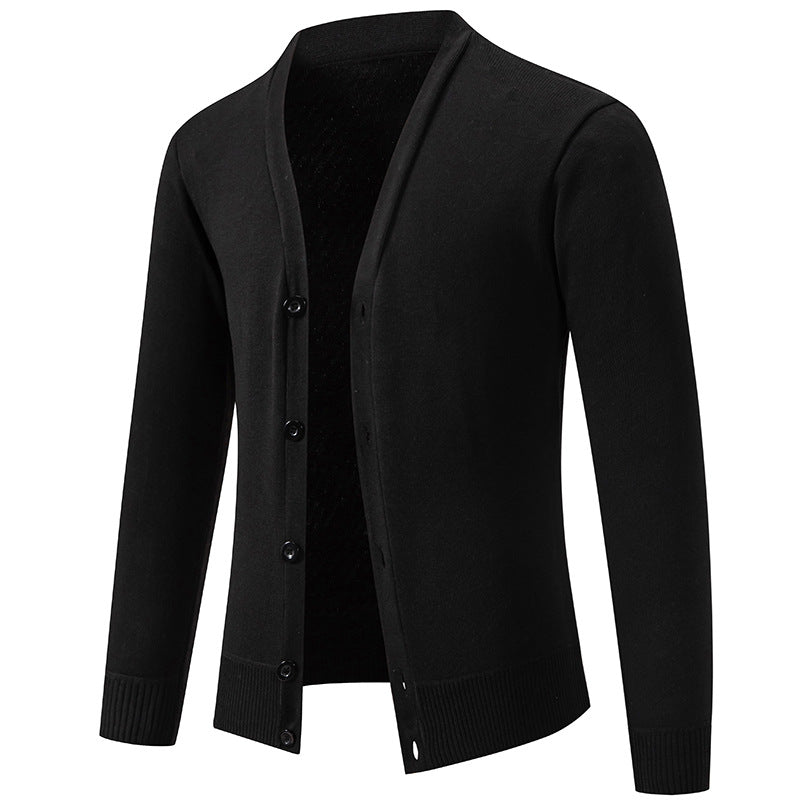 Herren Feinstrick-Cardigan mit V-Ausschnitt, schmaler Silhouette und Rippabschlüssen Shop Nory