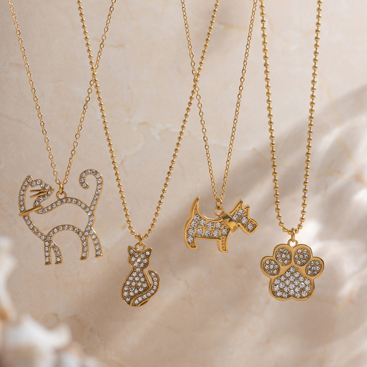 Damen Halskette mit Hundedesign aus hypoallergenem Edelstahl Shop Nory