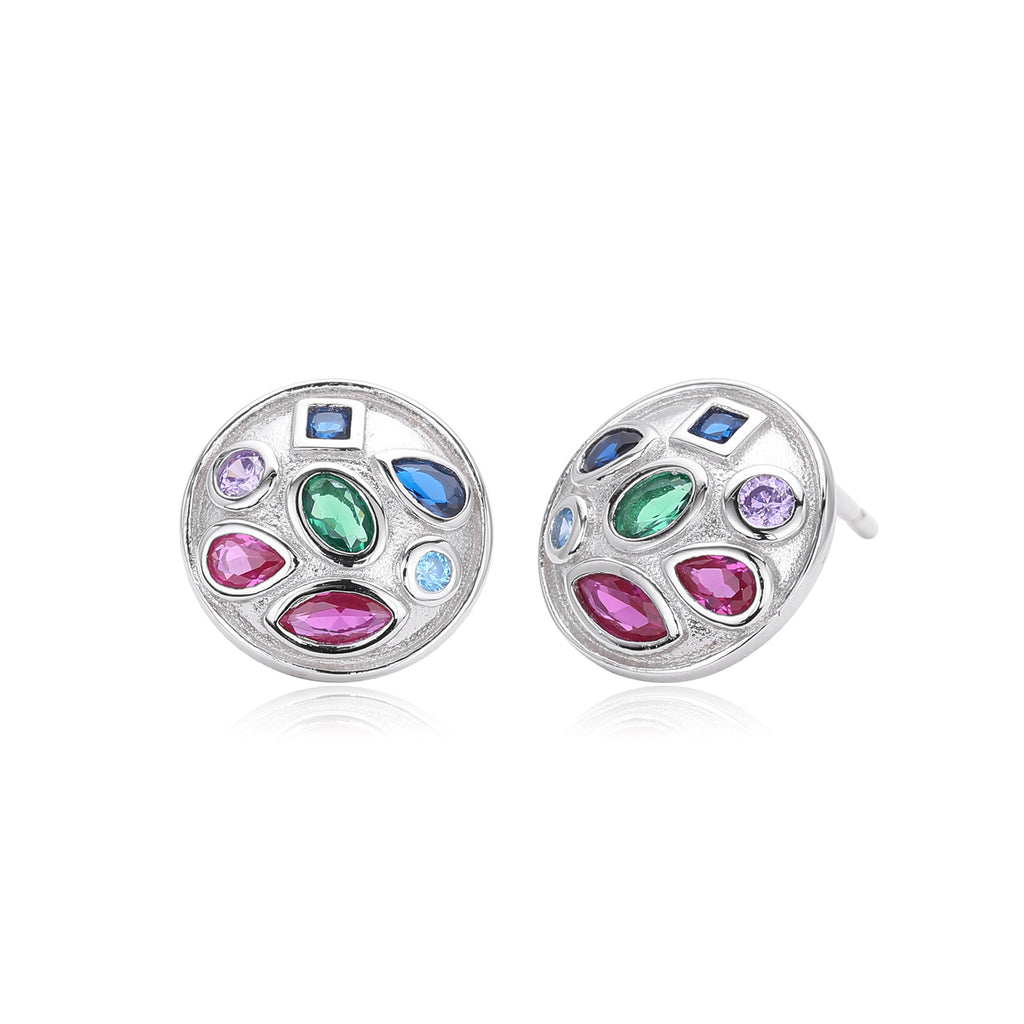 Damen Ohrstecker mit bunten Zirkon-Akzenten und hochwertiger 925er Sterlingsilberfassung Shop Nory