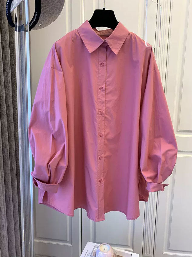 Damen Lässige Baumwollbluse mit Puffärmeln Shop Nory
