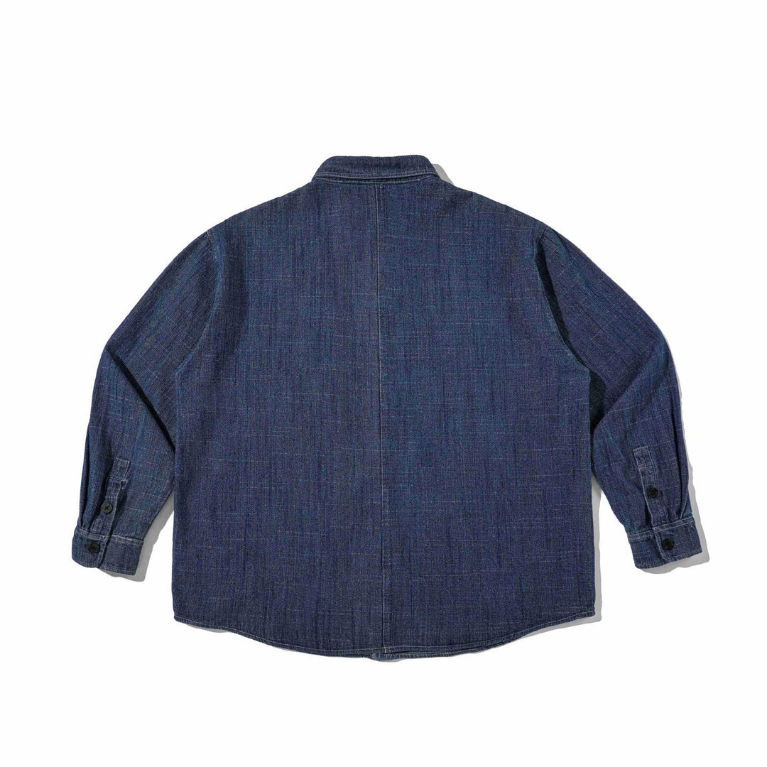 Herren Robustes Denim-Worker-Overshirt mit Brusttaschen und Hemdkragen Shop Nory