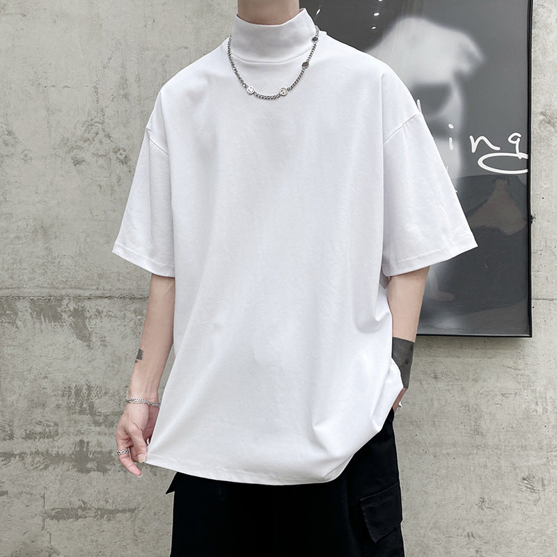 Herren oversized Rollkragen-T-Shirt mit halblangen Ärmeln und lässiger Boxy-Passform Shop Nory