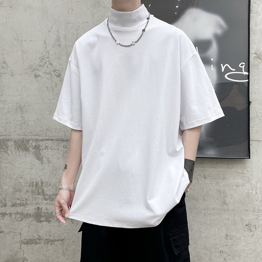 Herren oversized Rollkragen-T-Shirt mit halblangen Ärmeln und lässiger Boxy-Passform Shop Nory
