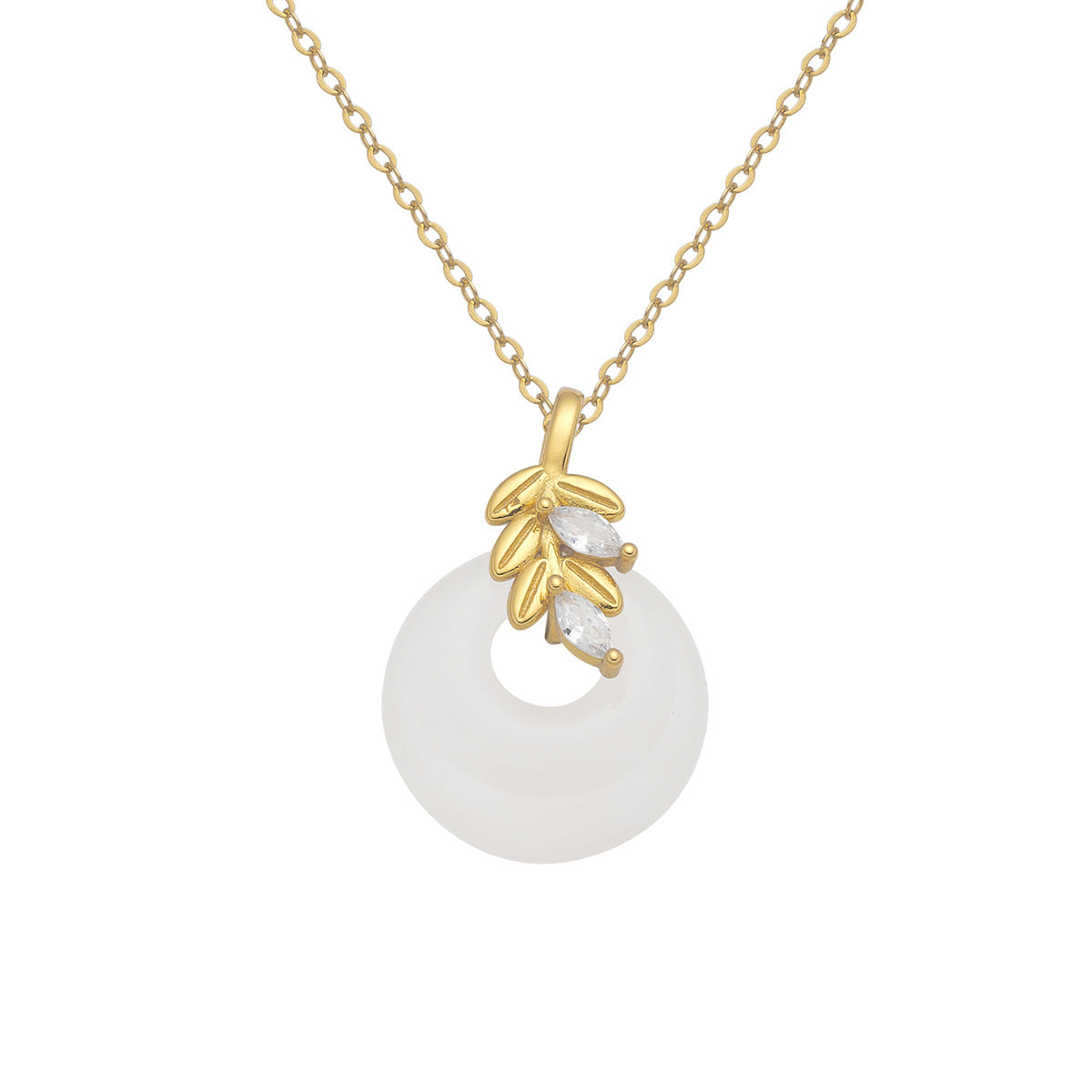 Damen Halskette mit elegantem Donut-Anhänger und zarten Kristallverzierungen Shop Nory