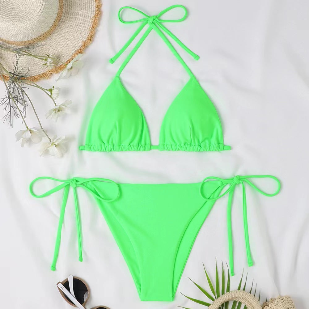 Damen Triangel-Bikini mit verstellbaren BindShopnoryändern und raffinierten Details