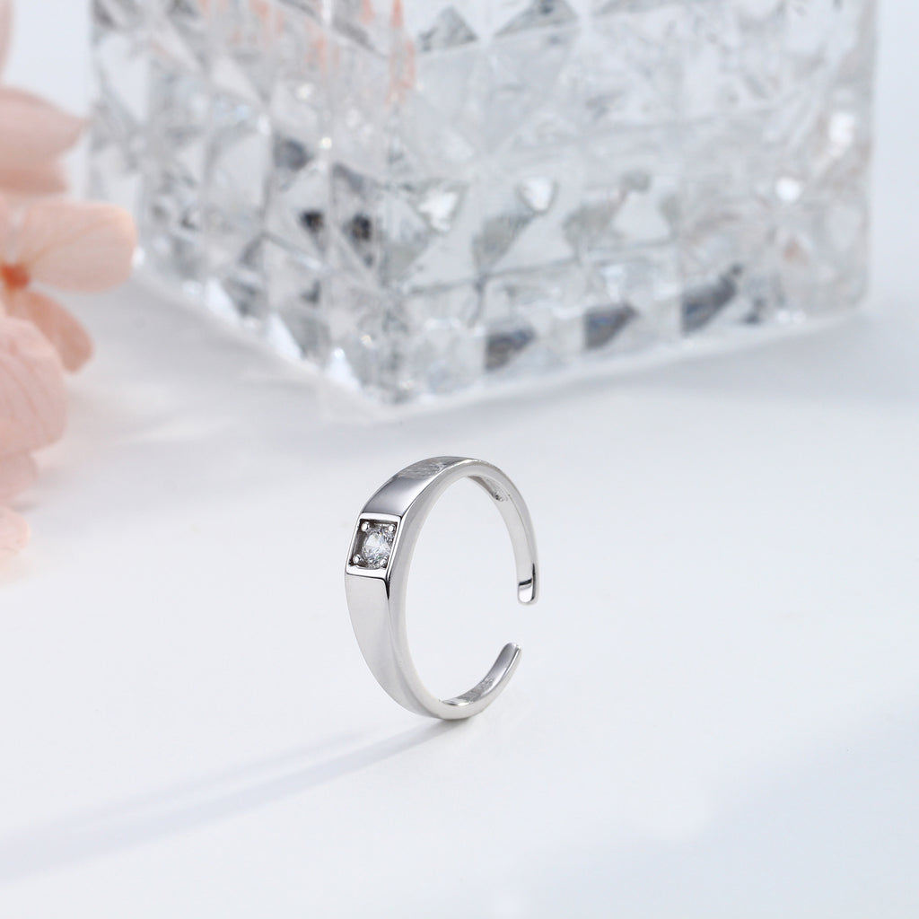 Damen Ring mit funkelndem Zirkonstein und modernem Design Shop Nory