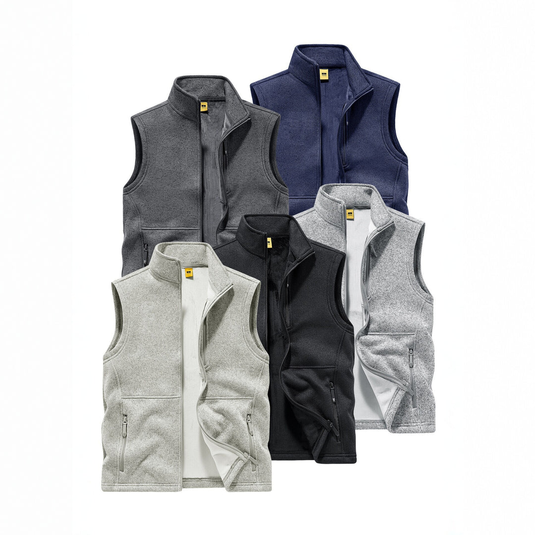 Herren Fleeceweste mit hohem Stehkragen, Brustreißverschluss und Seitentaschen Shop Nory