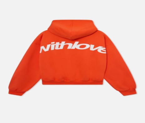 Unisex nan oversized Kapuzenpullover mit großflächigem Rückenprint, Kängurutasche und gerippten Bündchen Shop Nory