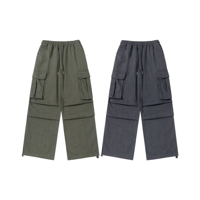 Herren Weite Cargo-Hose mit elastischem Bund, Kordelzug und überlappenden Paneln Shop Nory