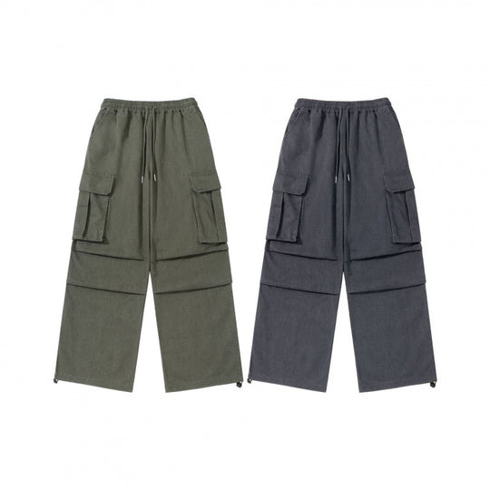 Herren Weite Cargo-Hose mit elastischem Bund, Kordelzug und überlappenden Paneln Shop Nory