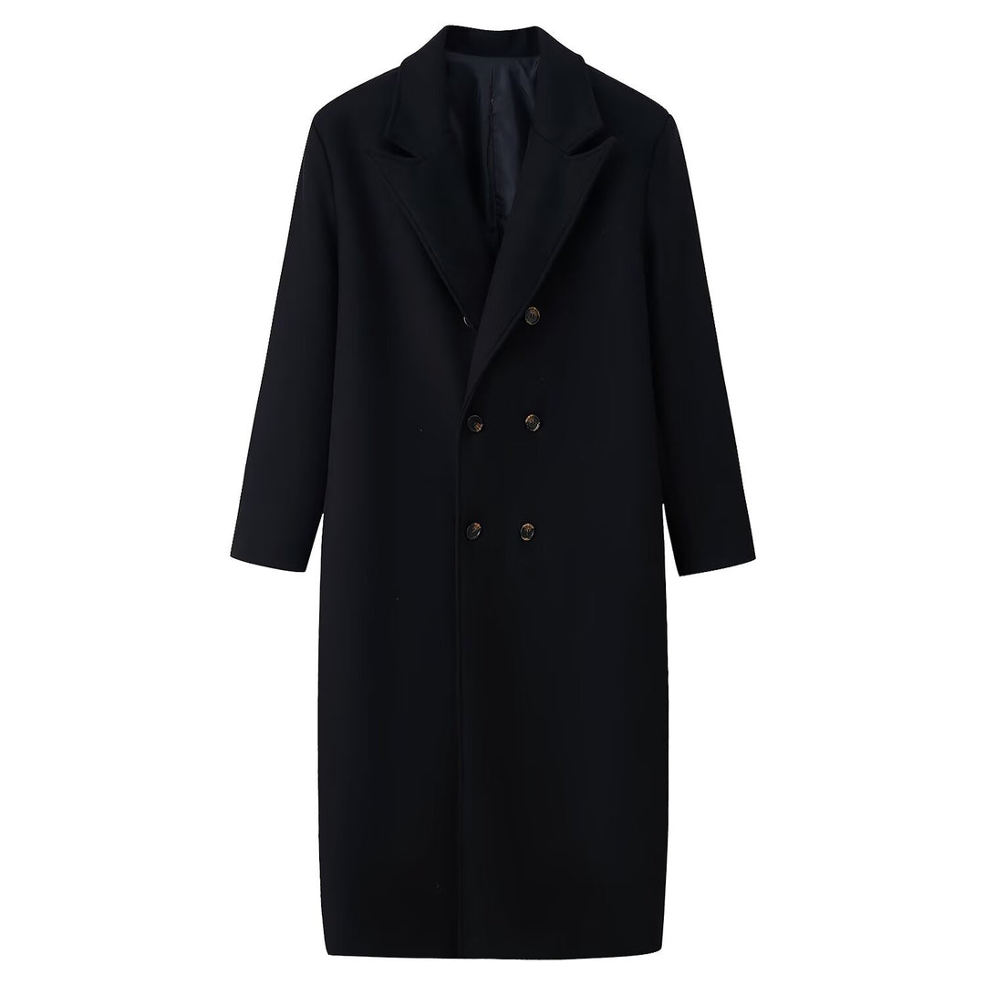 Herren Doppelreihiger Longcoat mit schmalem Revers und geradem Schnitt Shop Nory