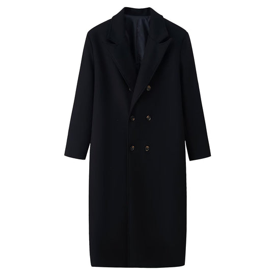 Herren Doppelreihiger Longcoat mit schmalem Revers und geradem Schnitt Shop Nory