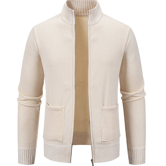 Herren Strickjacke mit durchgehendem Reißverschluss und seitlichen Taschen
