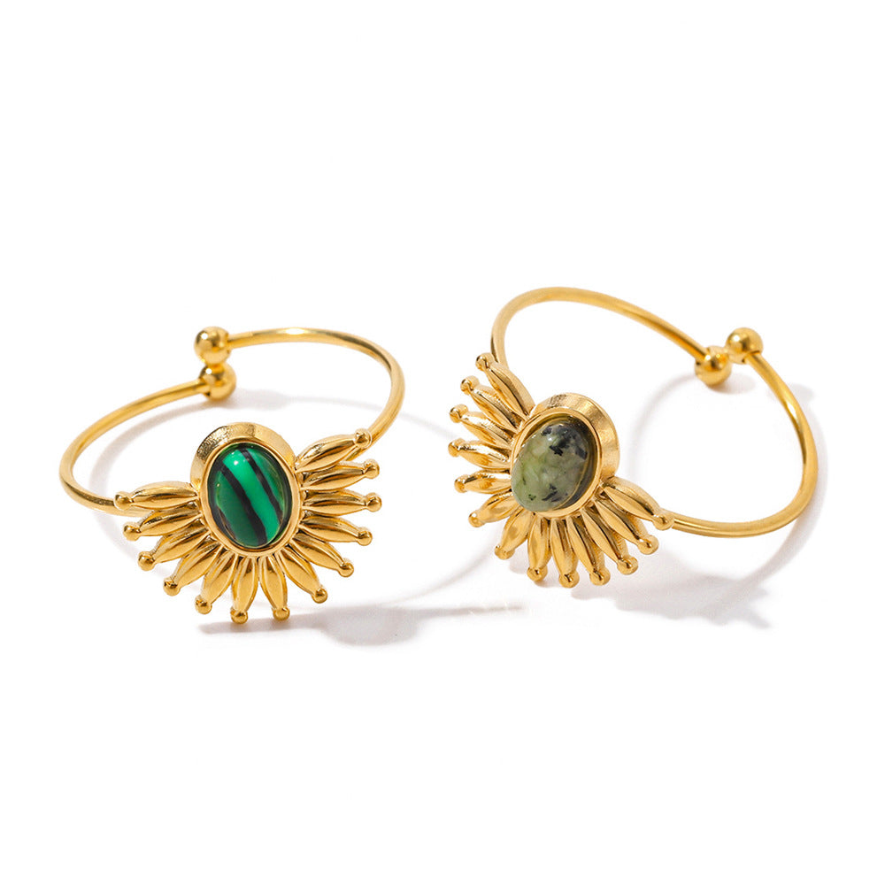 Damen Offenes Armband mit detailliertem Sonnenmotiv Shop Nory