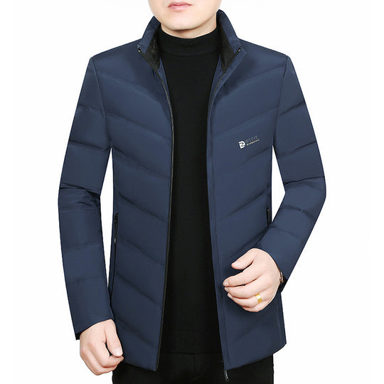 Herren Slim-Fit Reisesteppjacke mit Stehkragen und Chevron-Steppung Shop Nory