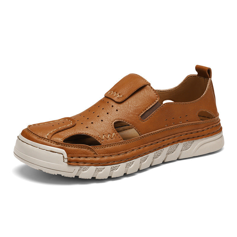 Herren Orthopädische Ledersandalen mit verstellbarem Riemensystem Shopnory