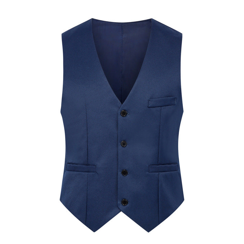 Herren Taillierte Satin-gefütterte Anzugweste mit markantem V-Ausschnitt und Pattentaschen Shop Nory