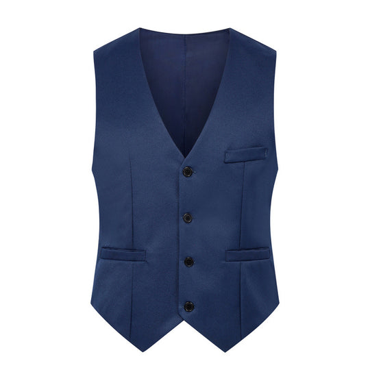 Herren Taillierte Satin-gefütterte Anzugweste mit markantem V-Ausschnitt und Pattentaschen Shop Nory