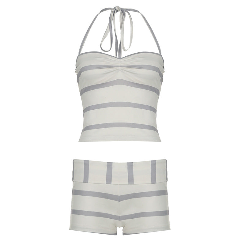 Damen Badeset mit trendy Streifenmuster