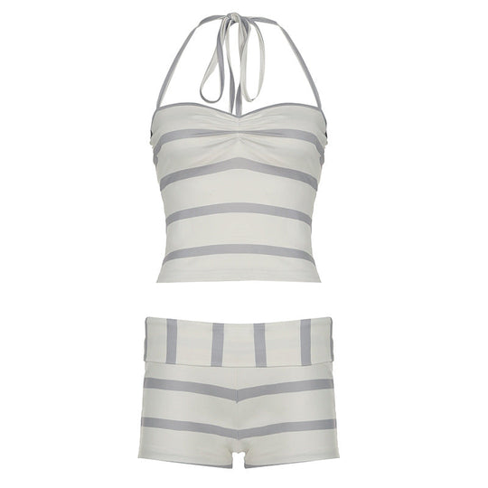 Damen Badeset mit trendy Streifenmuster