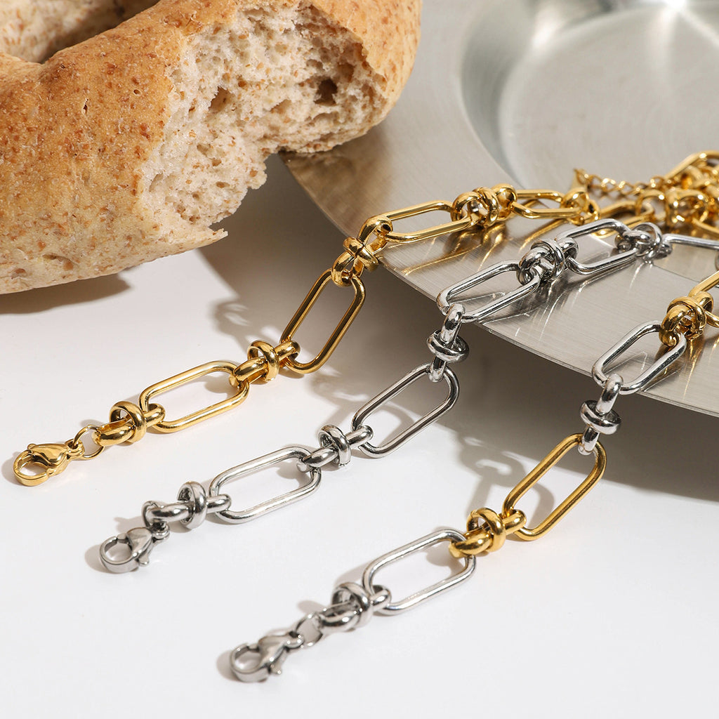 Damen Elegantes und zeitloses Armband mit modernem Gliederdesign Shop Nory