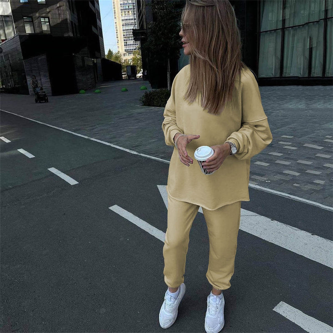 Damen kuscheliges oversized Sweatshirt und Jogginghose Set aus French Terry Shop Nory