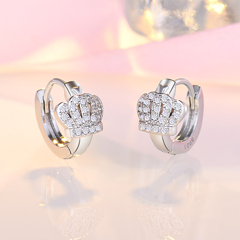 Damen Krone Ohrstecker mit funkelnden Zirkonia Shop Nory