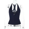 Damen Sportives Haltertop mit tiefem V-Ausschnitt