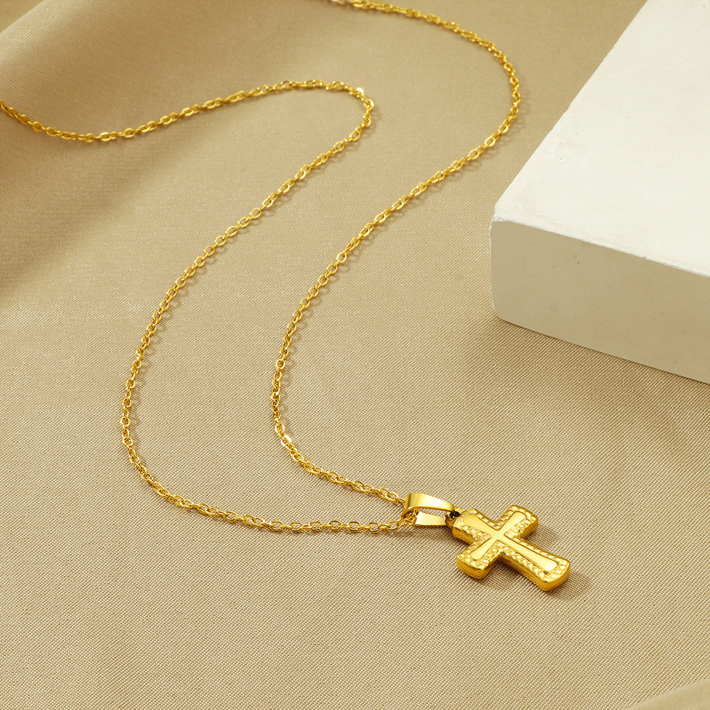 Damen Luxuriöse Gold Kreuz Anhänger Halskette Shop Nory