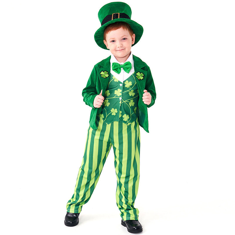 Herren-Kostüm als irischer Leprechaun mit Hut und detaillierten Akzenten Shop Nory