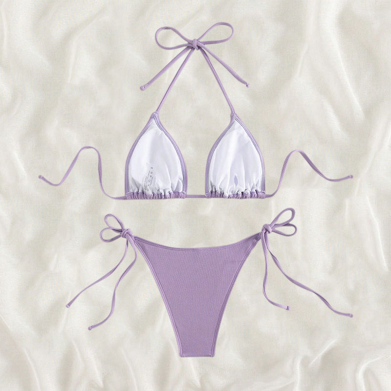 Damen Triangel-Bikini mit verstellbaren Trägern und SeitenbindShopnoryändern
