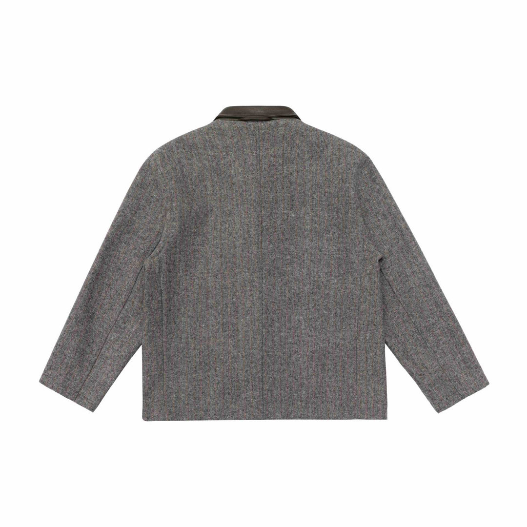 Herren Glencheck-Blousonjacke mit Lederkragen und großen Pattentaschen Shop Nory